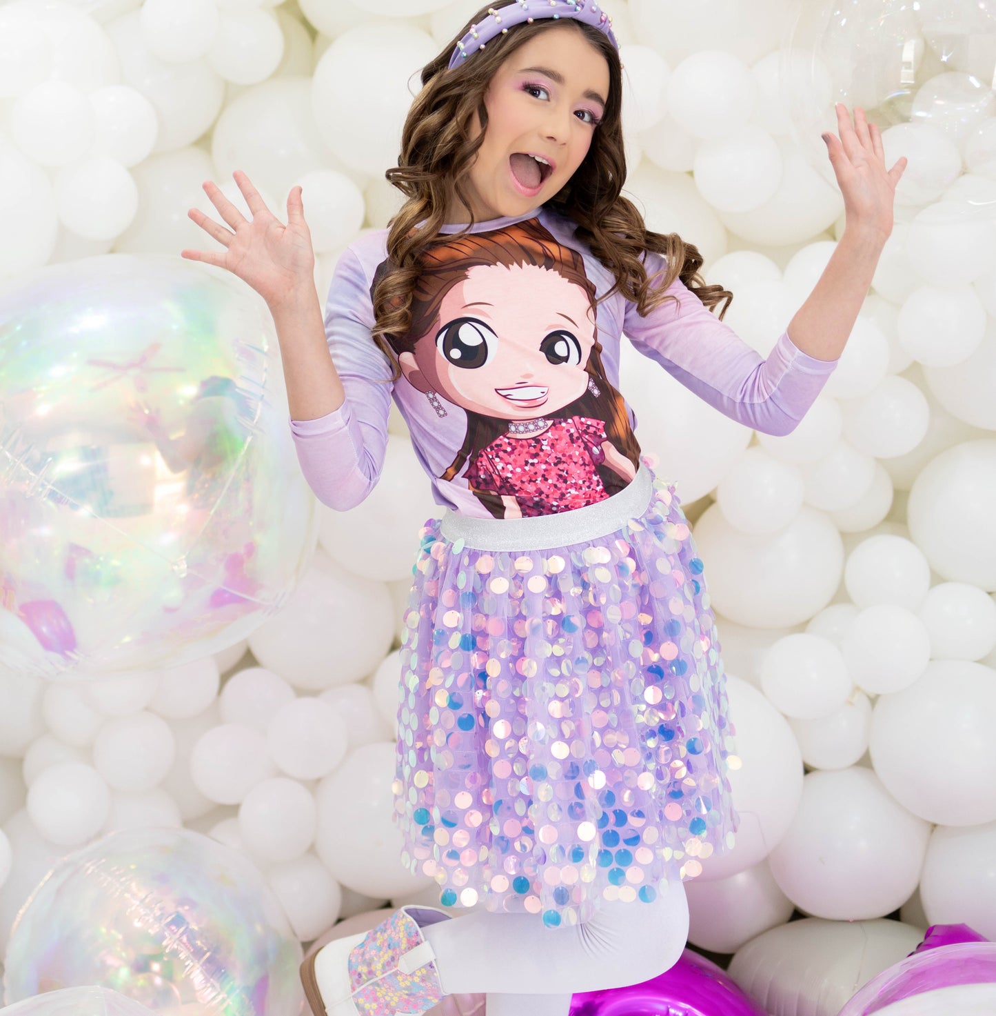 Isabella Cotton Candy Sequin Skirt