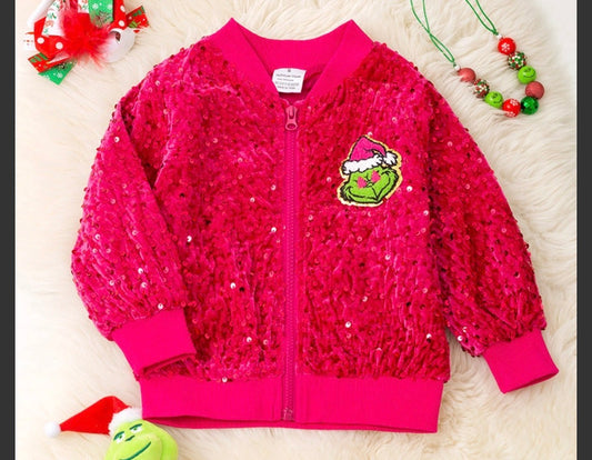 Merry Mischief Pink Sequin Bomber