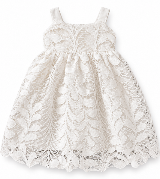 Amelie's Winter Dream Dress in white floral lace