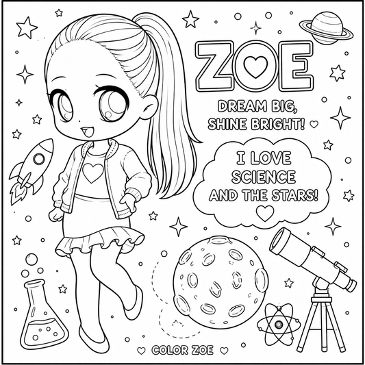 💙 Free Zoe Doll Coloring Page Printable