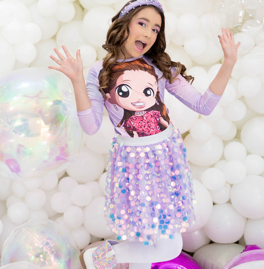 Isabella Cotton Candy Sequin Skirt