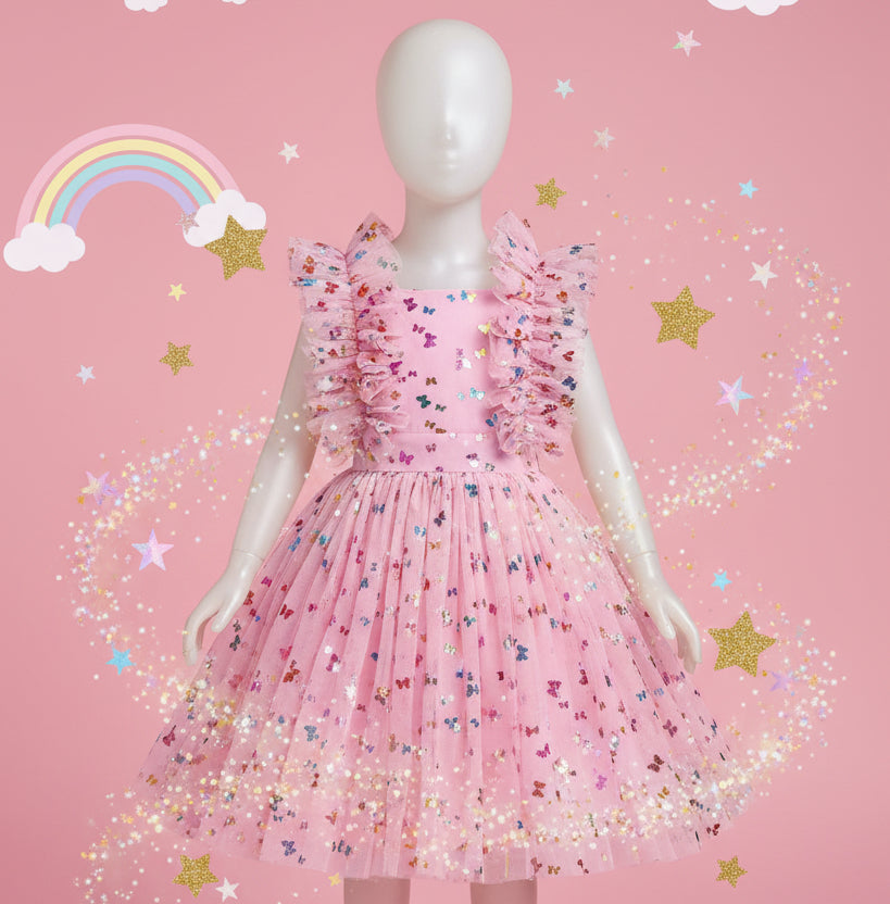 Butterfly Rainbow Party Dress