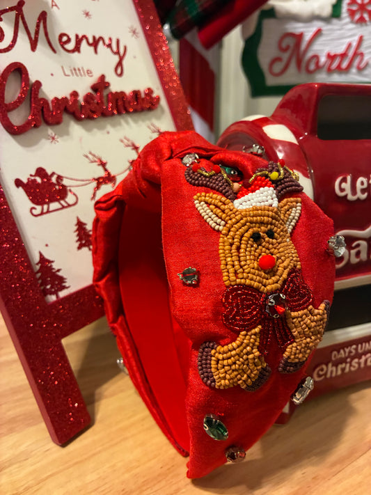 Rudolph's Red Bow Headband