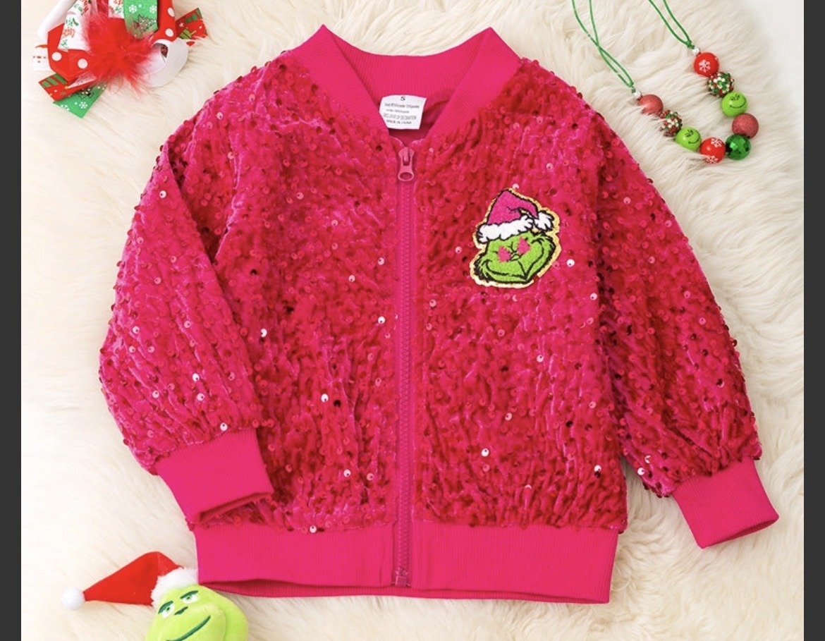 Merry Mischief Pink Sequin Bomber
